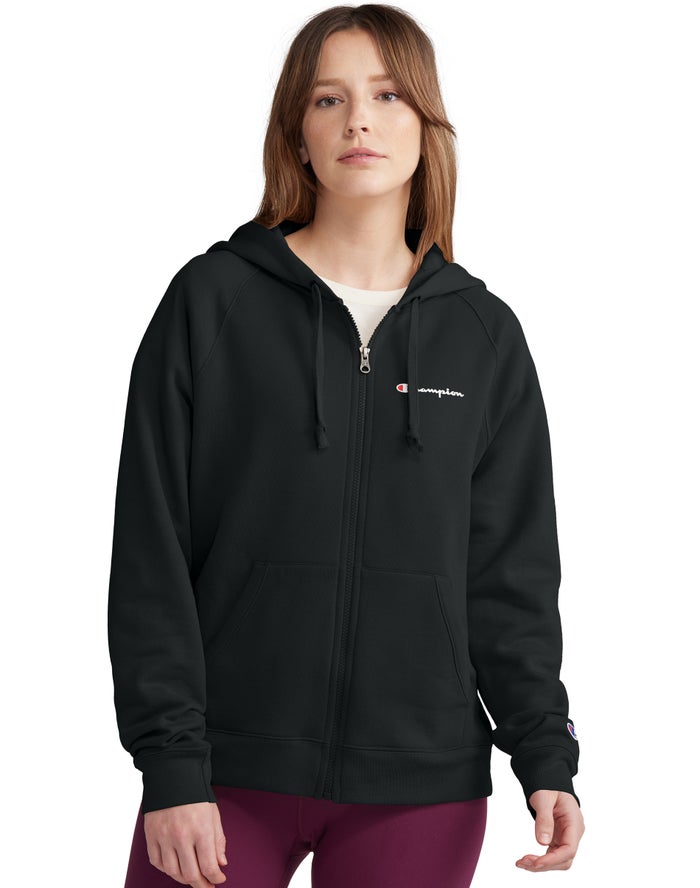 Sudadera Con Capucha Champion Mujer - Powerblend Fleece Full Zip ( Negras ) 4820917-MD